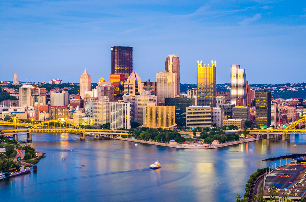 Pittsburgh, Pennsylvania city skyline.