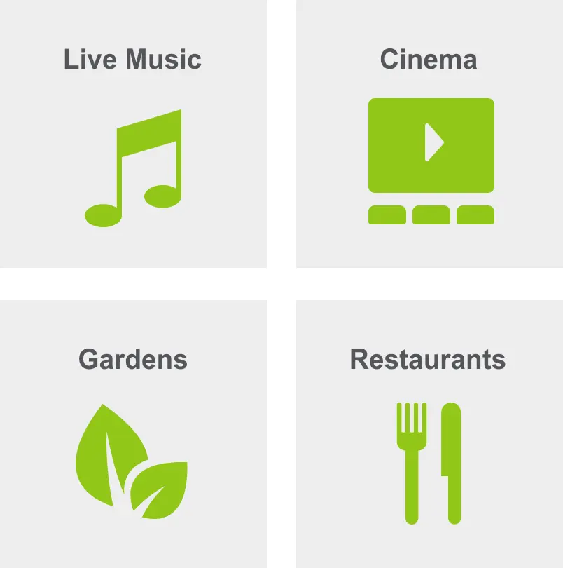 Activities in Lower Queen Anne include live music, a cinema, gardens, and restaurants. 