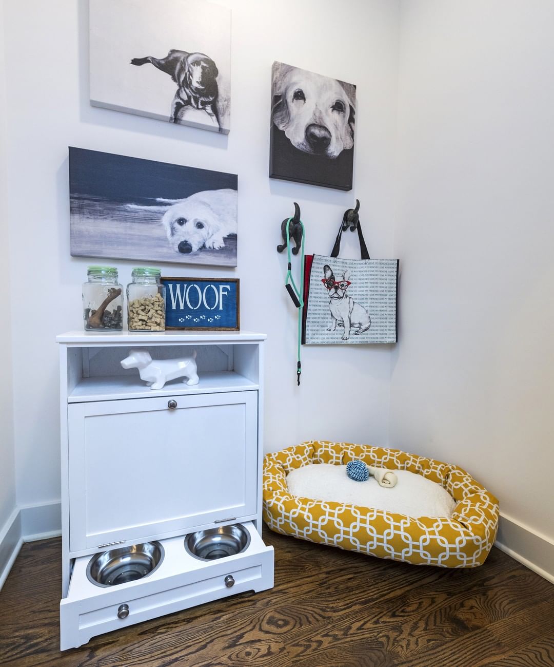 Pet Feeder Built Into Storage Unit. Photo by Instagram user @livejwcollection