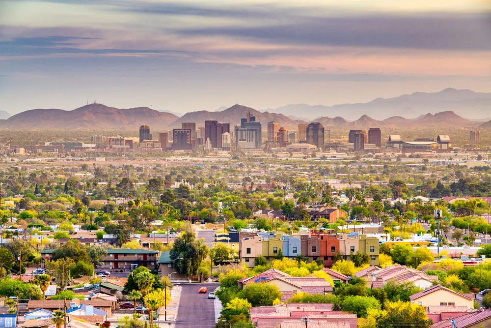 Phoenix, Arizona city skyline.