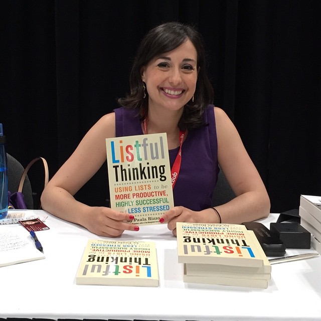 Paula Rizzo at book signing for "Listful Thinking." Photo by Instagram user @listproducer