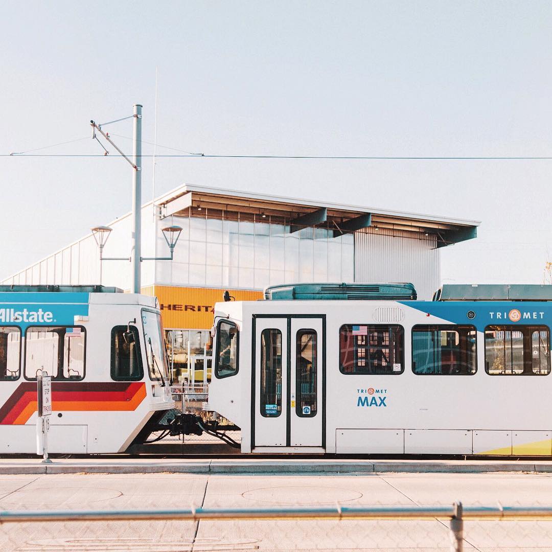 Two empty railcars on the track at the Oregon Rail Heritage Center Photo via @trimet