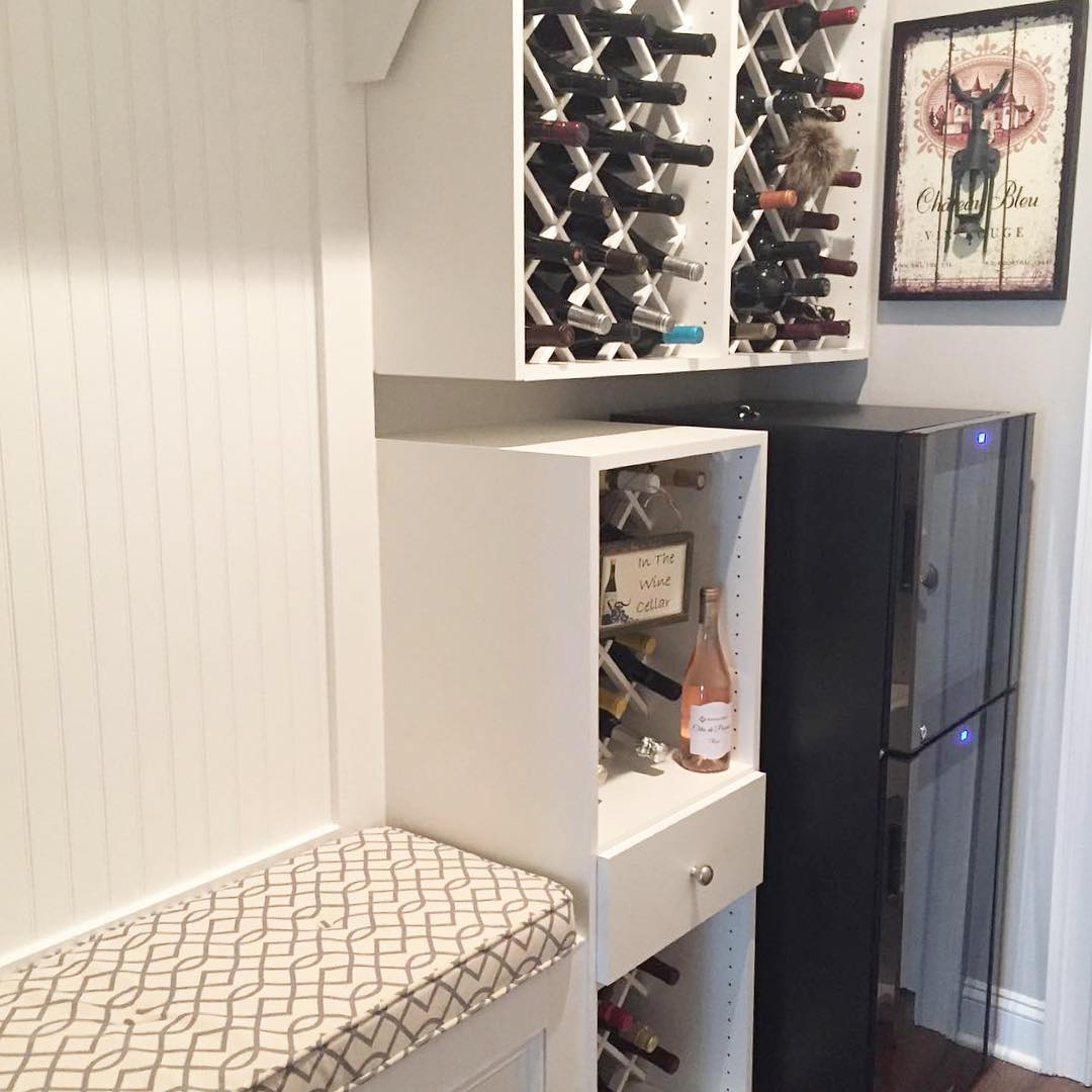 DIY Wine Rack in a Mudroom. Photo by Instagram user @your_organized_life