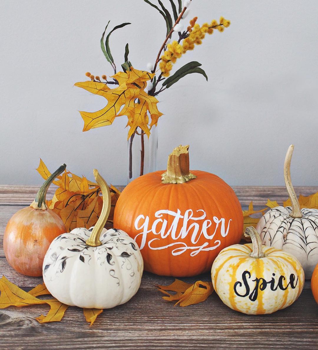 Pumpkins Painted and Decorated for the Holidays. Photo by Instagram user @valeriemckeehan