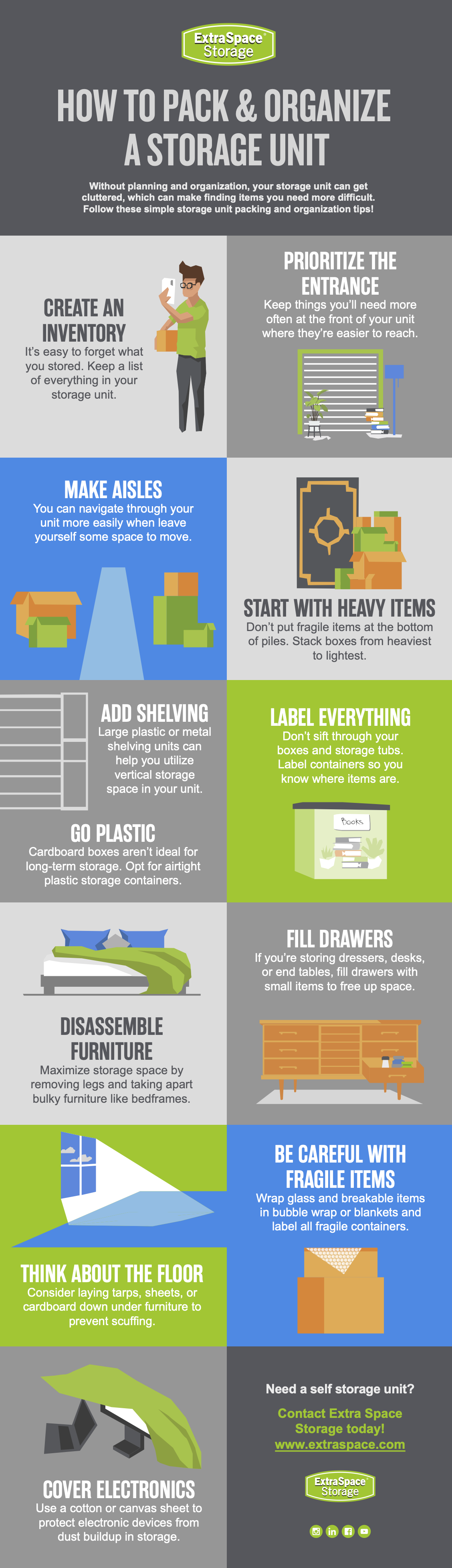 Infographic Describing the Best Ways to Organize a Storage Unit