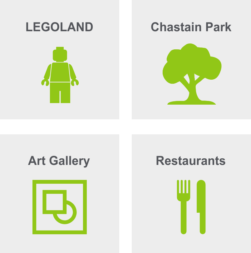 A graphic showcasing things to do in Buckhead.