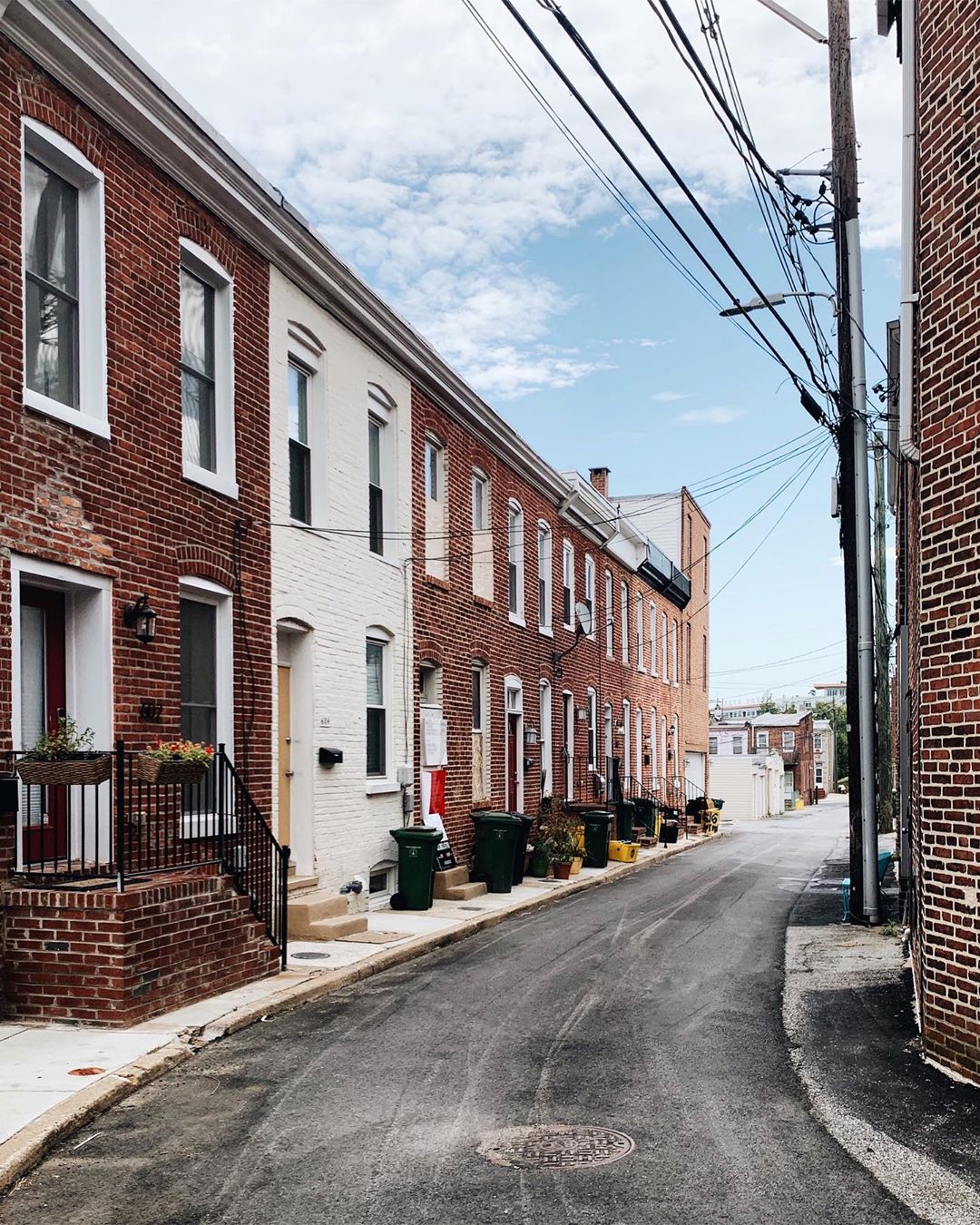 Front of Row Houses in Fells Point, Baltimore. Photo by Instagram user @heartbrkhannah