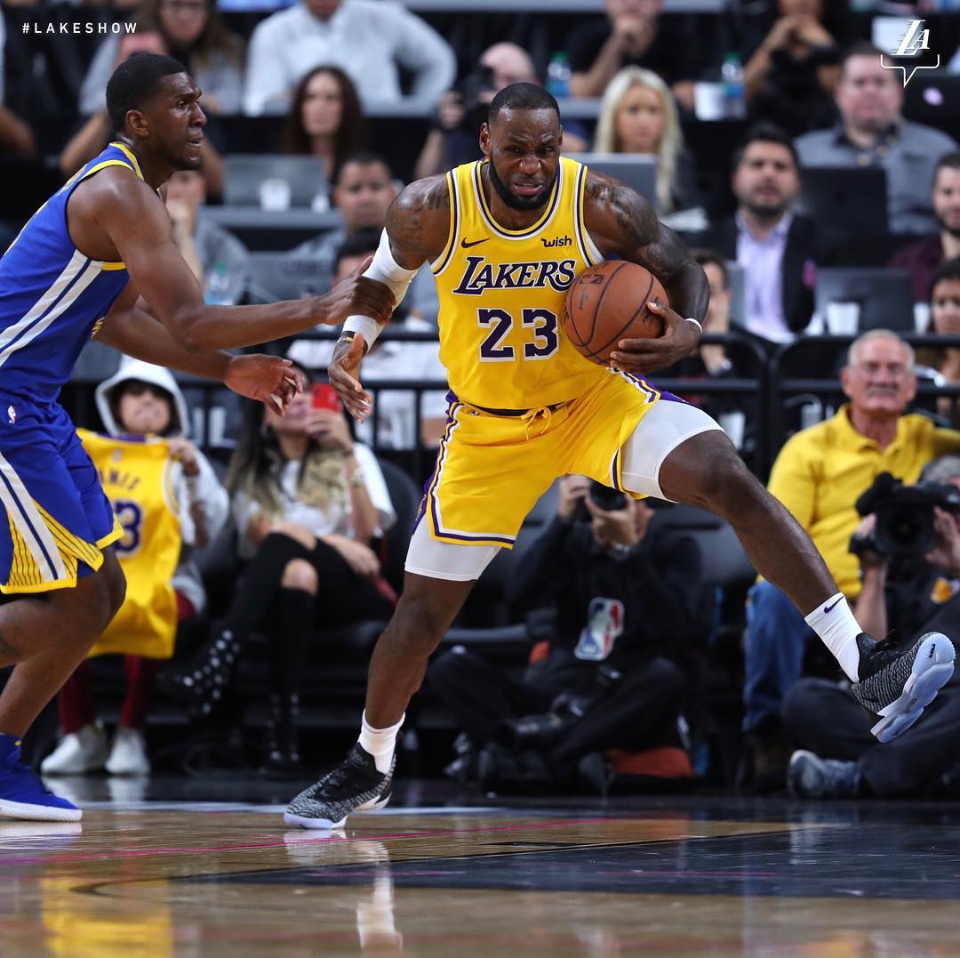 LeBron James Playing Against the Golden State Warriors. Photo by Instagram user @lakers