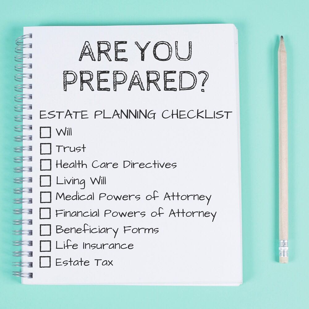 Notebook with an Estate Planning Checklist. Photo by Instagram user @craigdellattorneys