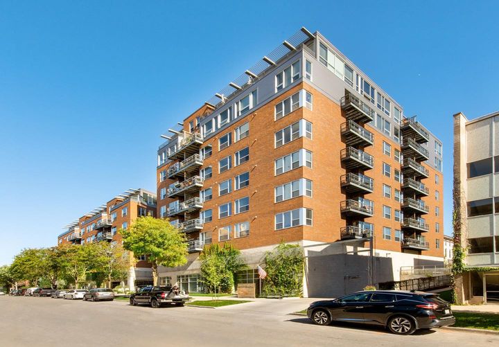 Modern apartment building in Juneau Town, Milwaukee. Photo by Instagram user @citygreenapartments.
