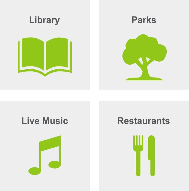 Activities in Neptune Beach include library, parks, live music, and restaurants. 