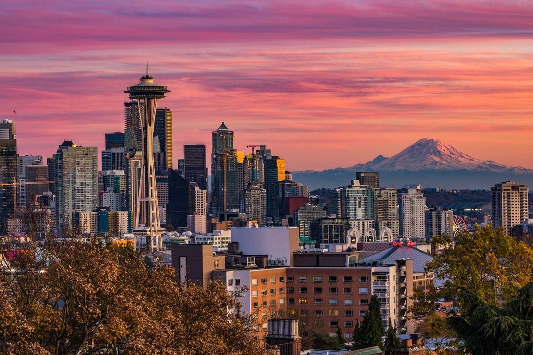 Sunset View of the Seattle Skyline. Photo by Instagram user @jeremyechols