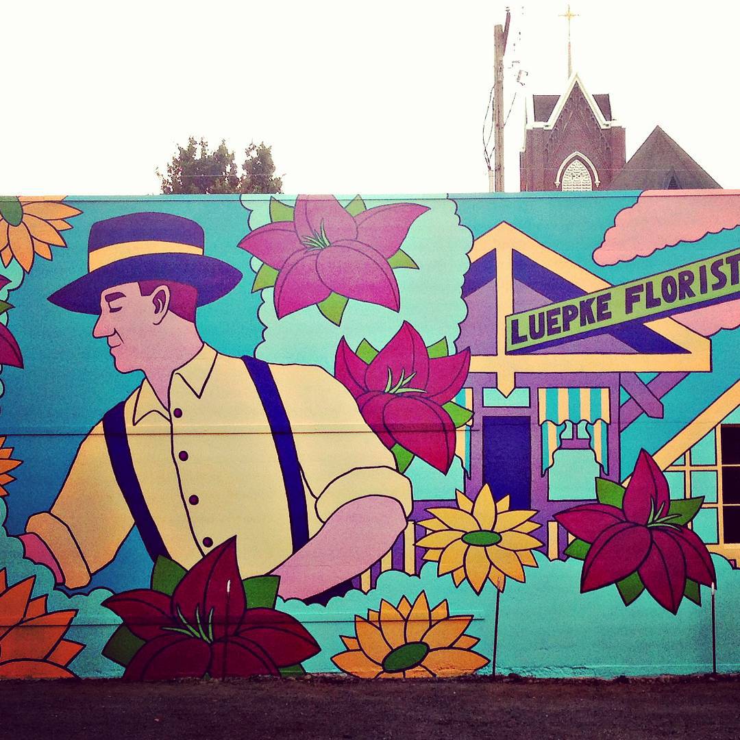 Wall Painted with a Bright Mural in Downtown Vancouver. Photo by Instagram user @ccmurals