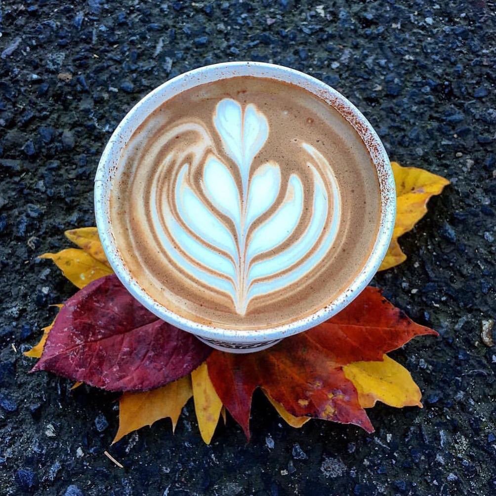 Hand Made Mocha with Art on Top. Photo by Instagram user @rivermaidencoffee