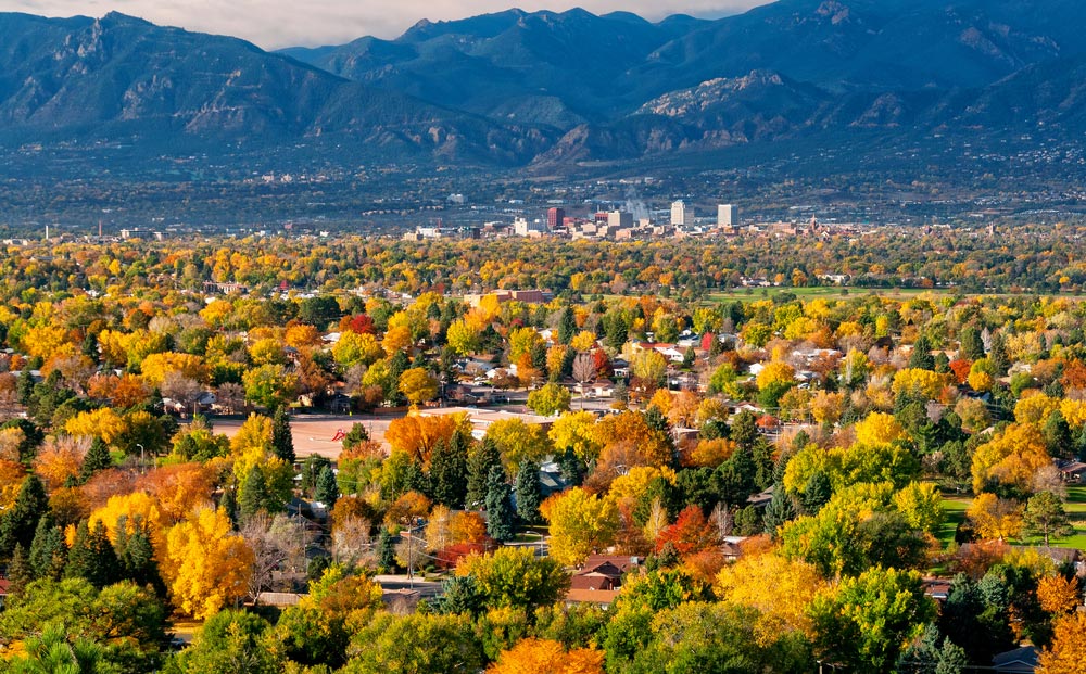 Skyline view of Colorado Springs, CO