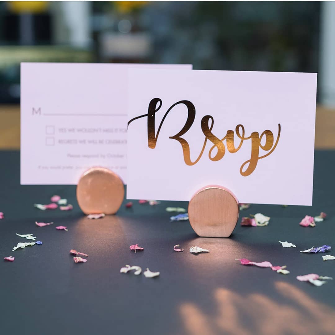 Beautiful Wedding RSVP Cards. Photo by Instagram user @wetalkweddings