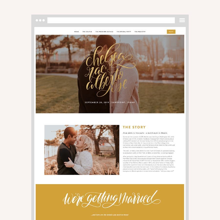 Wedding Website with Couple's Story. Photo by Instagram user @23and9creative