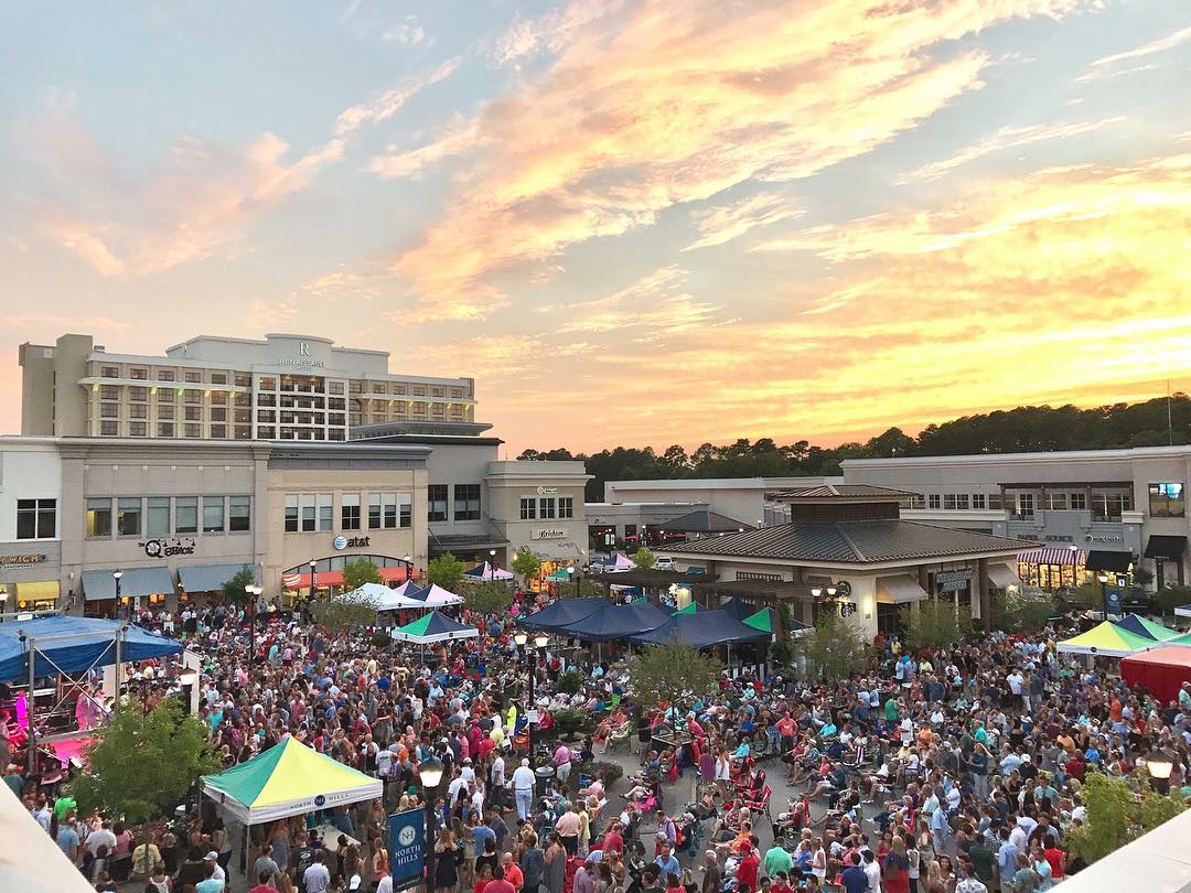 View of large crowd at Midtown Beach Music festival. Photo by Instagram user @visitonorthhills