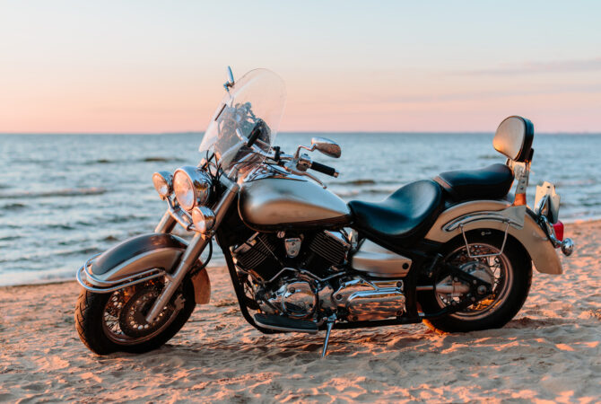 Motorcycle on the beach