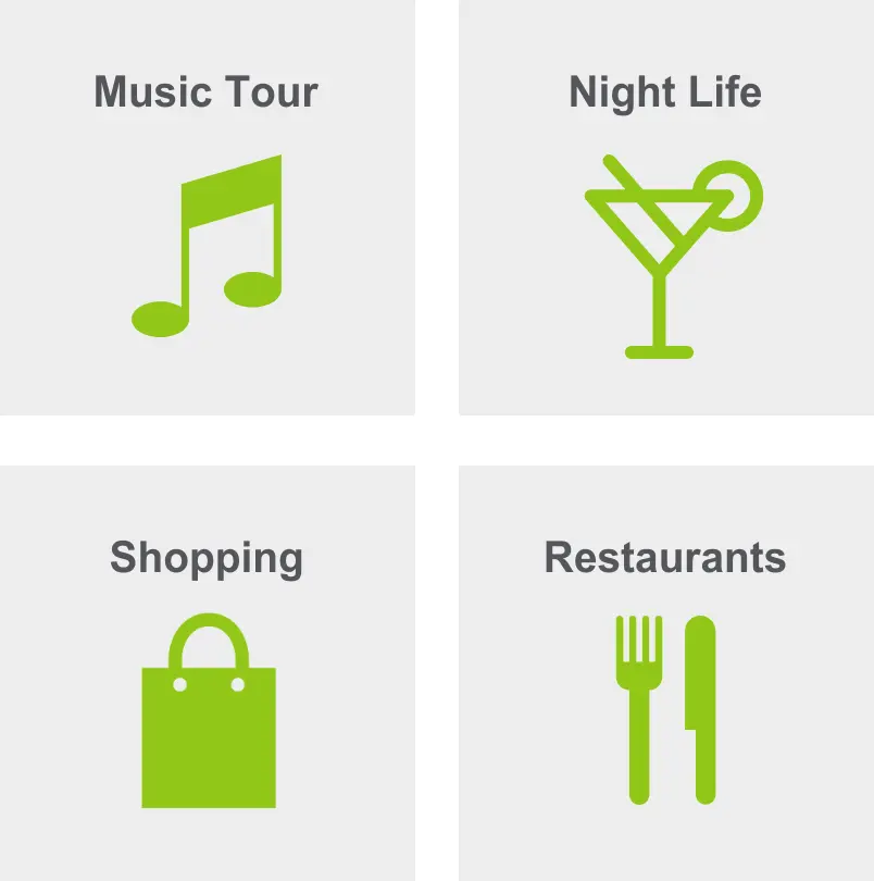 Activities in Music Row include music tours, night life, shopping, and restaurants. 