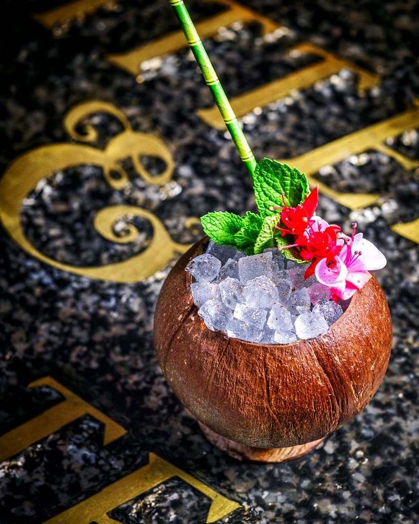 Icy cocktail in a coconut at Bitter and Twisted in Phoenix. Photo by Instagram user @kyleledeboer