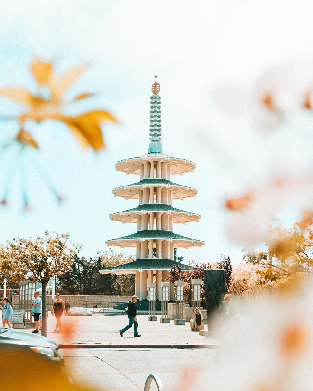 Tower with Japanese architecture in Japantown, San Francisco. Photo by Instagram user @alex_xuu