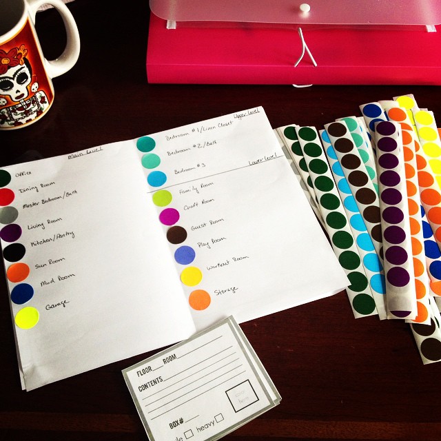 Colorful stickers for labeling system. Photo by Instagram user @findingmagickieper