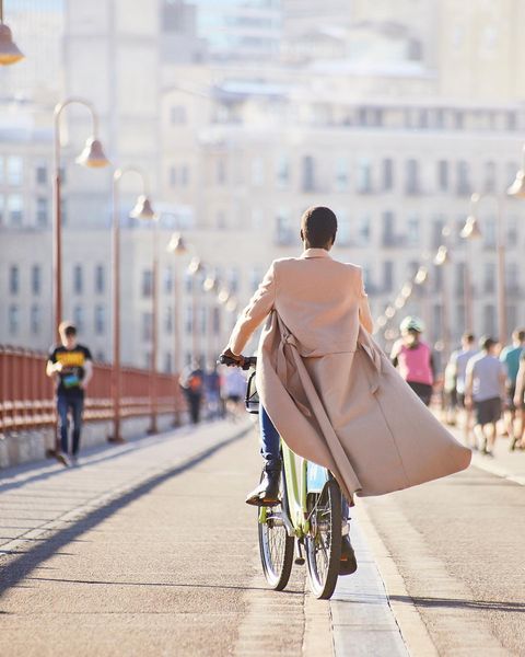 Person riding Nice Ride bicycle on a bike path in Minneapolis. Photo by Instagram user @ niceridemn.