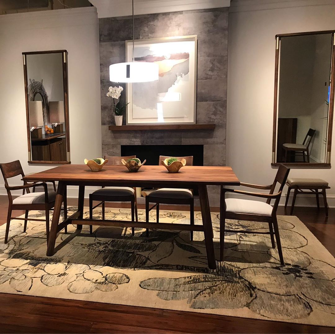 Brown dining floor model at Allens Home store. Photo by Instagram user @allenshome