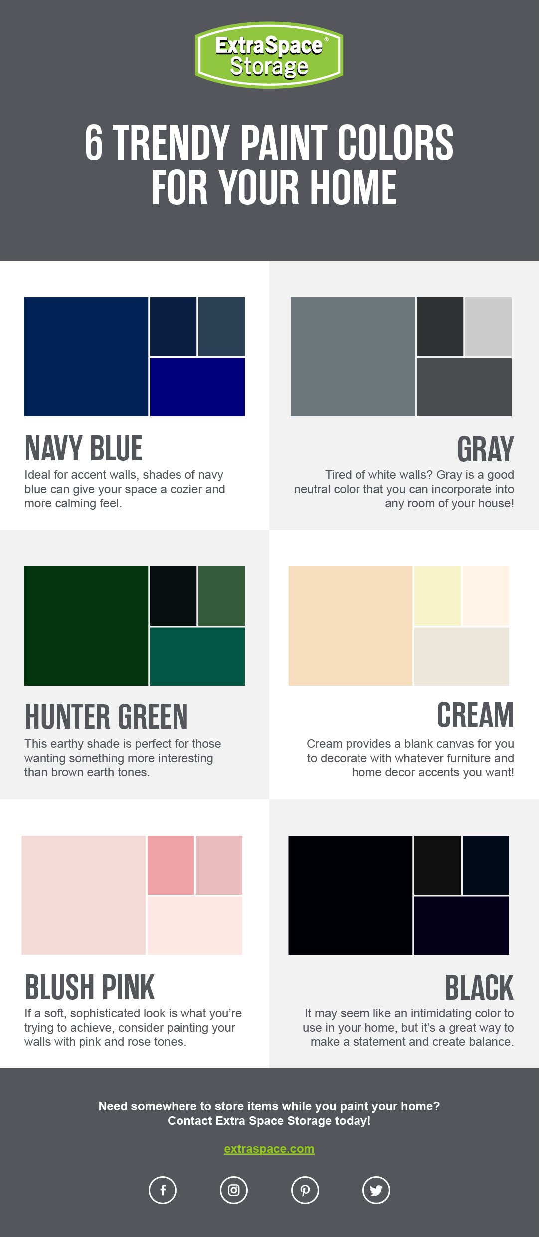 6 Trendy Paint Colors for Your Home (Infographic)