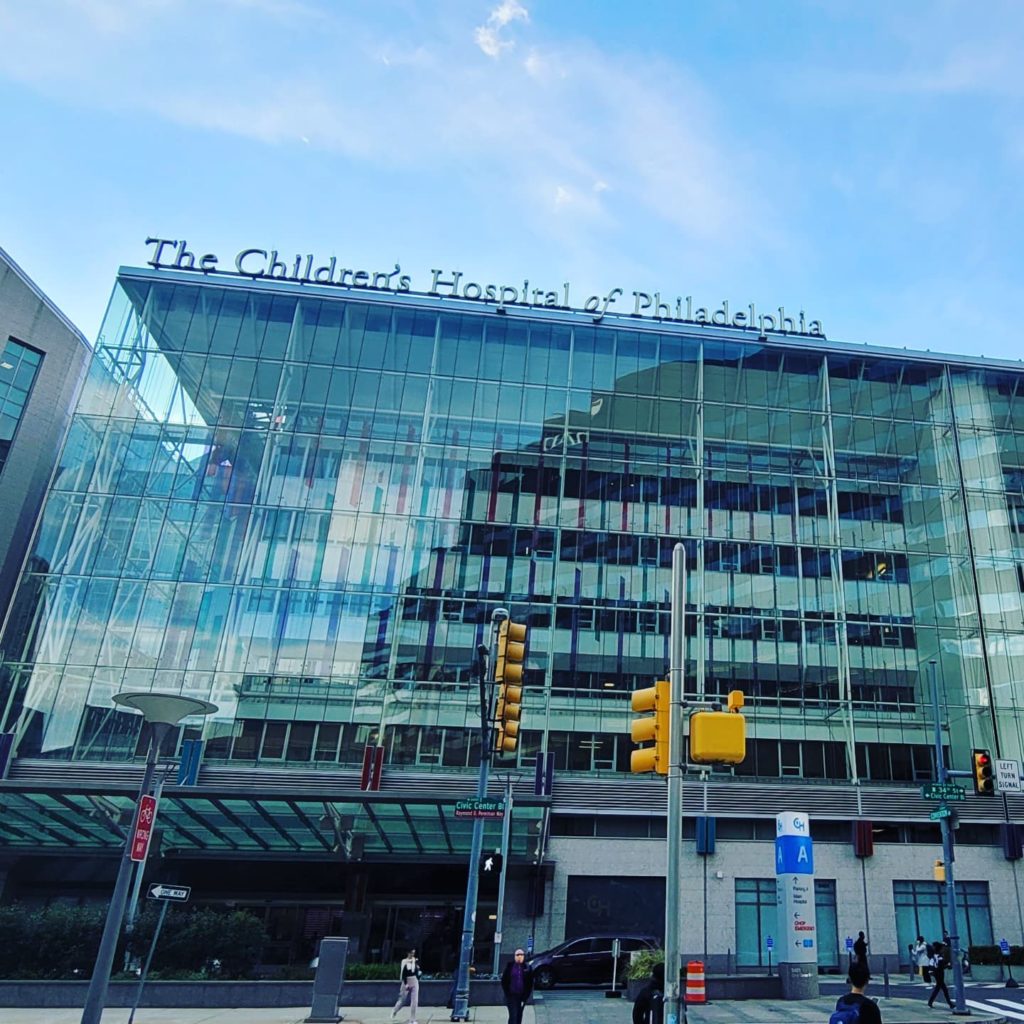 Exterior view of The Children's Hospital of Philadelphia. Photo via Instagram user @ dr_ravizzle