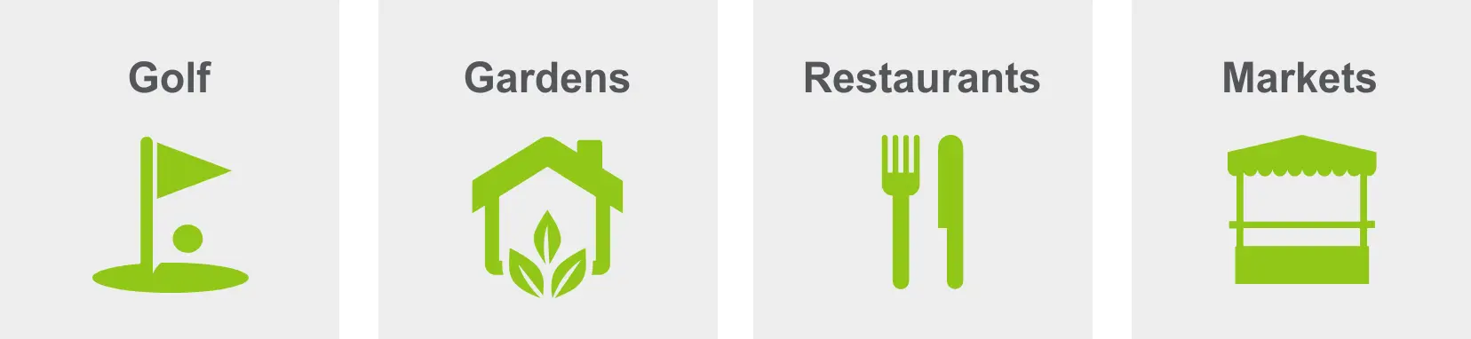 Activities in Encino include golf, gardens, restaurants, and markets.