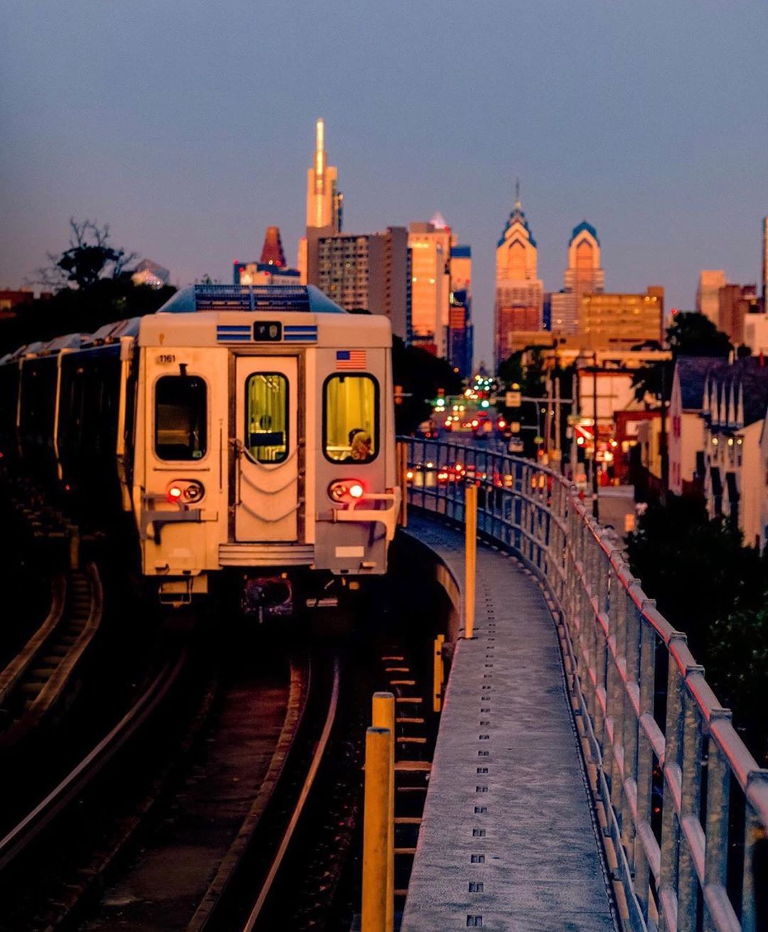 Public train transportation at sunrise. Photo by Instagram user @thefrancoleman