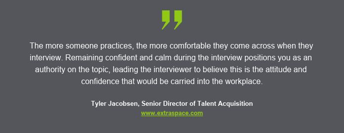 Tyler Jacobsen Quote about Practicing for an Interview