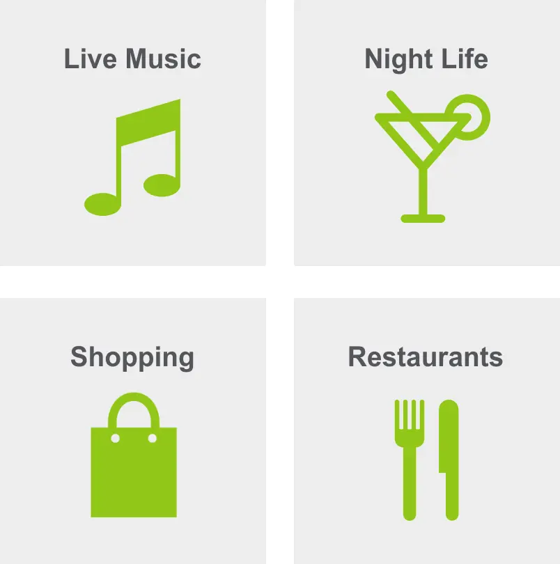 Activities in South Lamar include live music, night life, shopping, and restaurants.