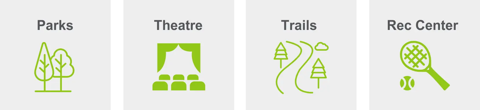 Activities in Sandalwood include parks, a theatre, trails, and recreation center. 