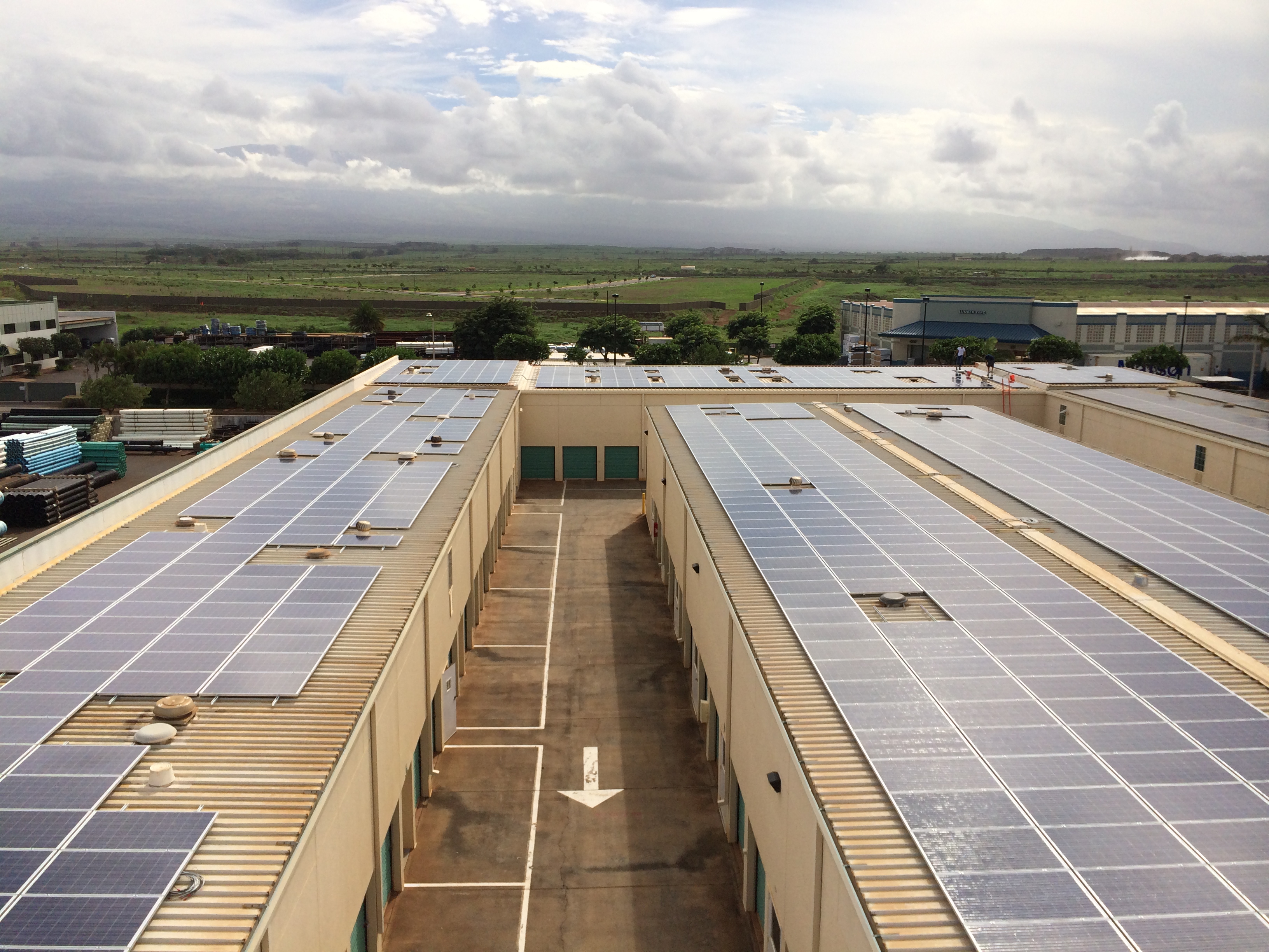 Solar panels on Extra Space Storage self storage facility