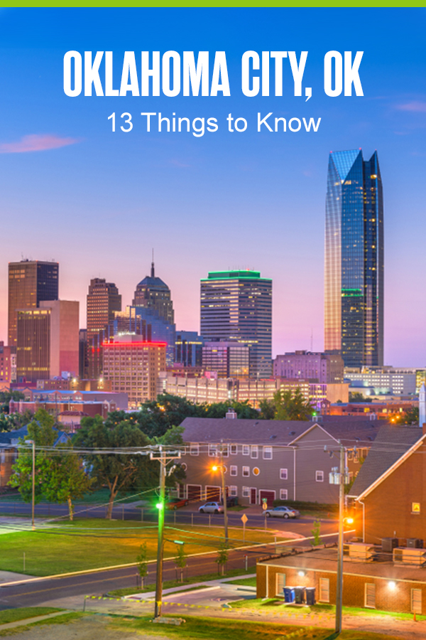 Oklahoma City, OK: 13 Things to Know. Golden hour city skyline.