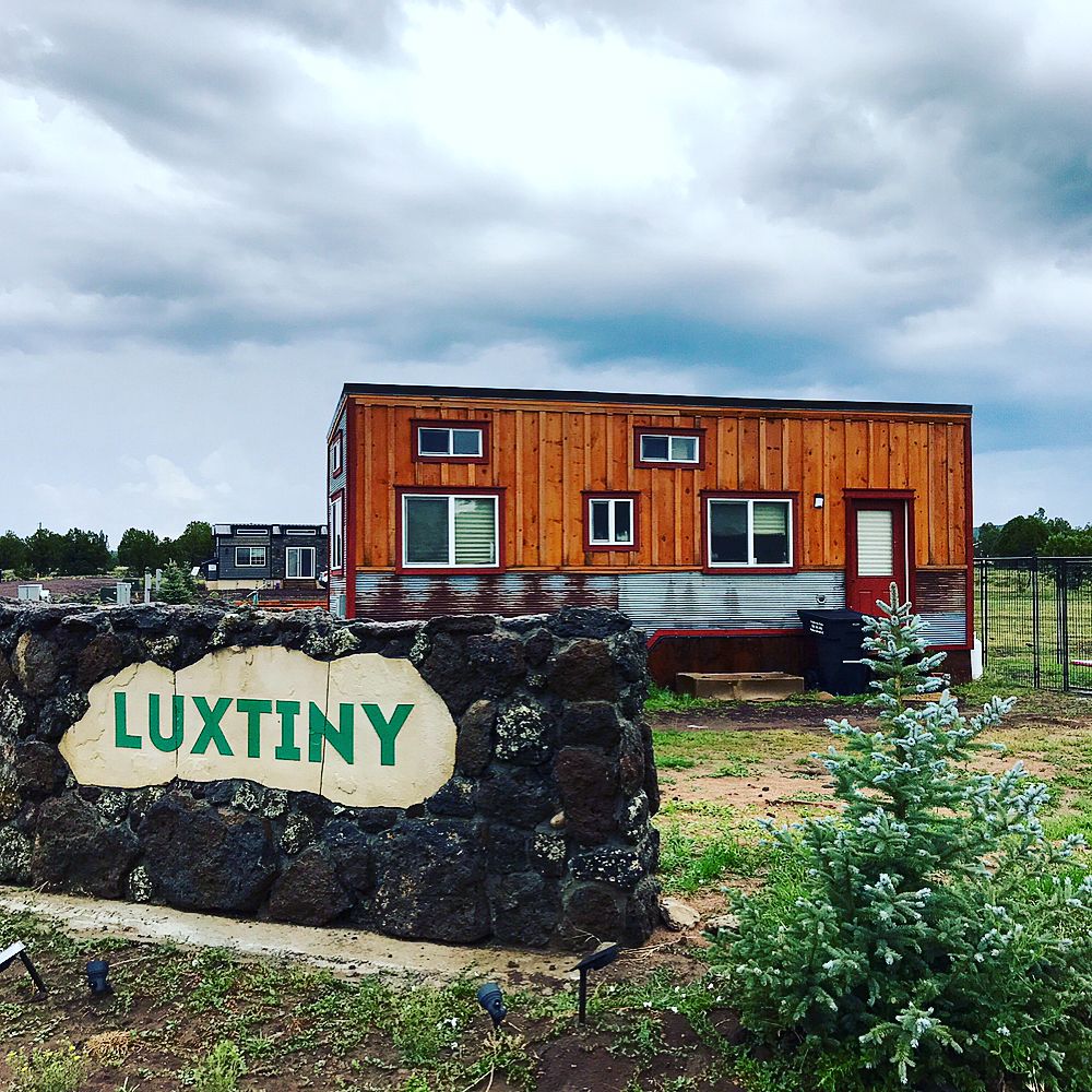 luxtiny dark wood tiny home Photo via @garciagroup