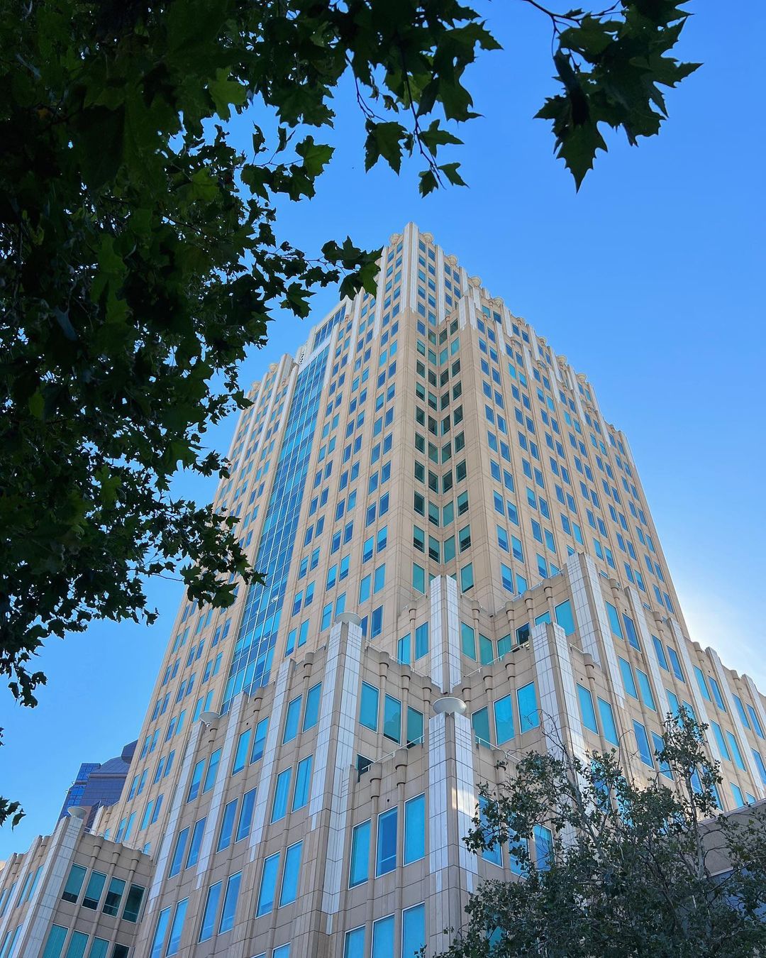 Bottom view of Downtown Sacto building. Photo by Instagram user @thesactoday.