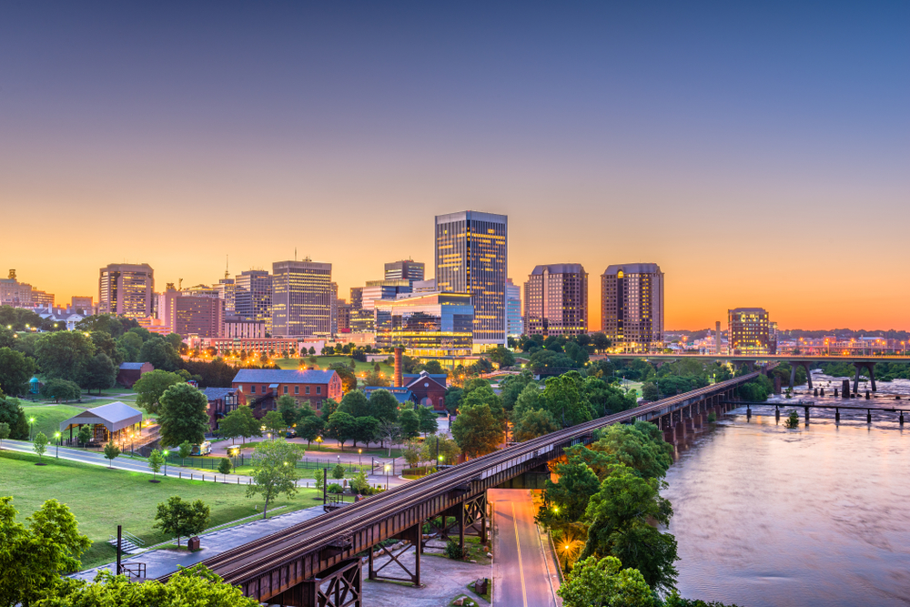 Richmond, VA skyline at dusk