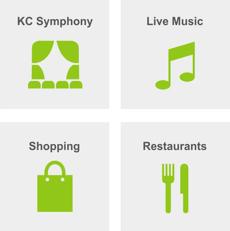 Activities in Crossroads include the symphony, live music, shopping, and restaurants. 