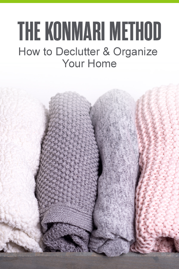Pinterest Graphic: The KonMari Method: How to Declutter & Organize Your Home