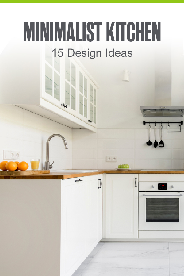 Pinterest Graphic: Minimalist Kitchen: 15 Design Ideas