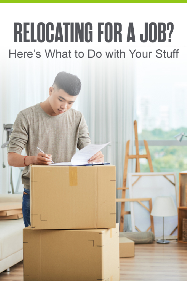 Pinterest Graphic: Relocating for a Job? Here's What to Do with Your Stuff