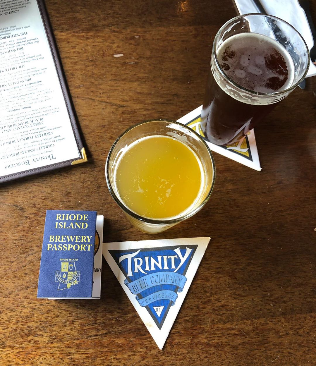 beer from Trinity Brewhouse in Providence RI photo by Instagram user @pippy_pepin