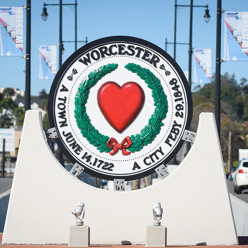 worcester, MA city welcome sign photo by Instagram user @clarkuniversity