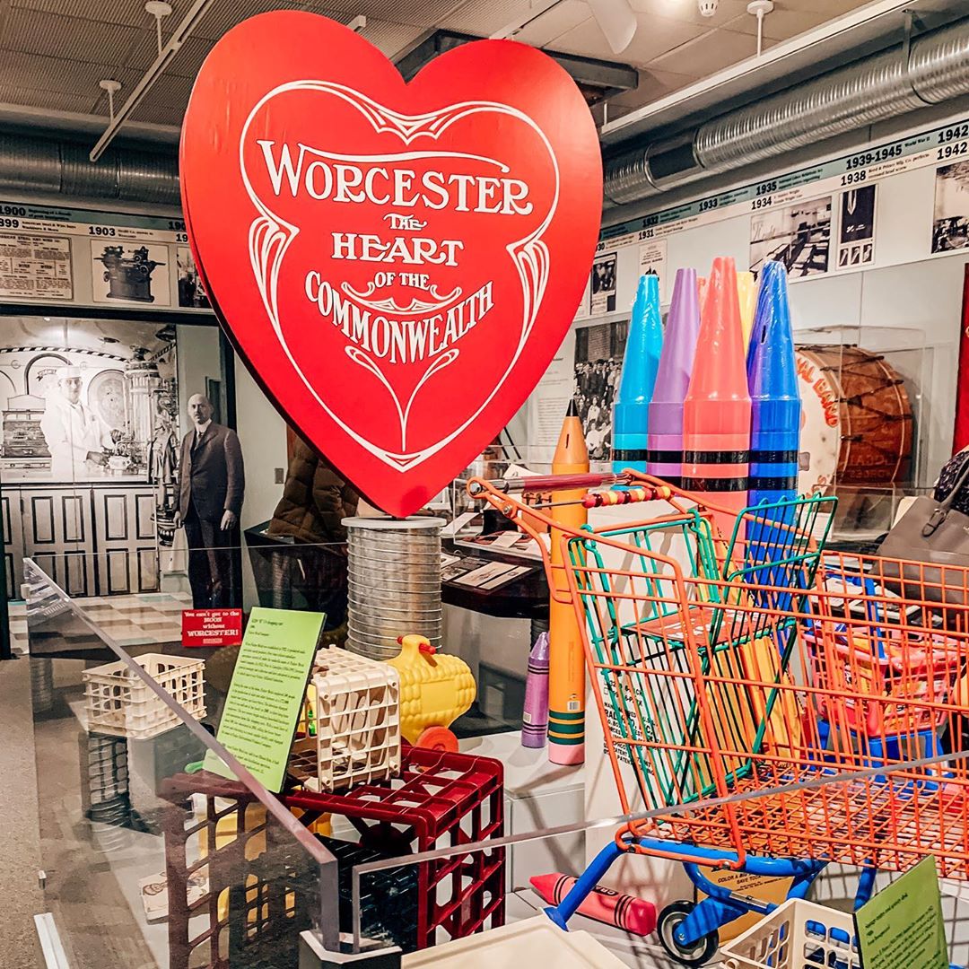 exhibition on the invention of Valentines at Worcester Historical Museum photo by Instagram user @newinthewoo