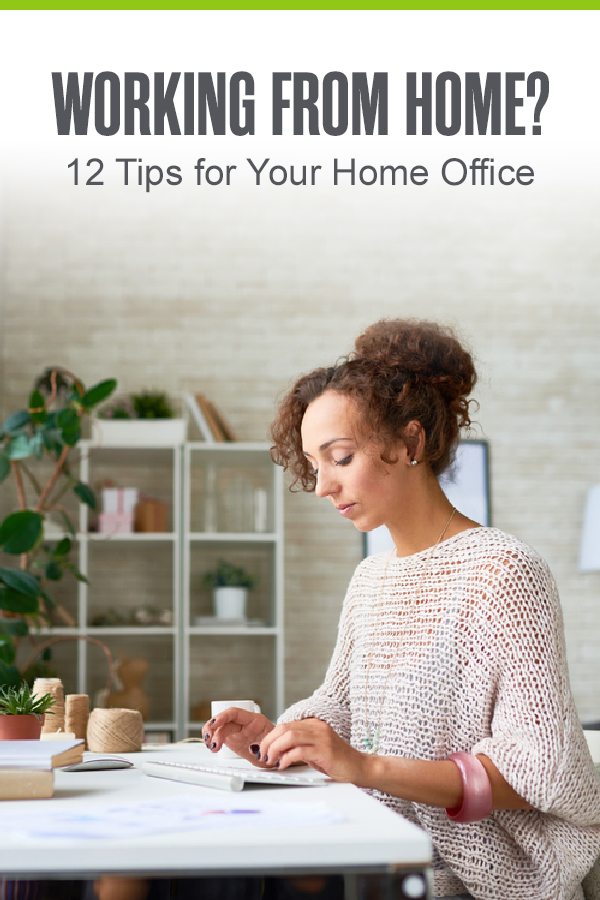 Pinterest Graphic: Working From Home?: 12 Tips for Your Home Office
