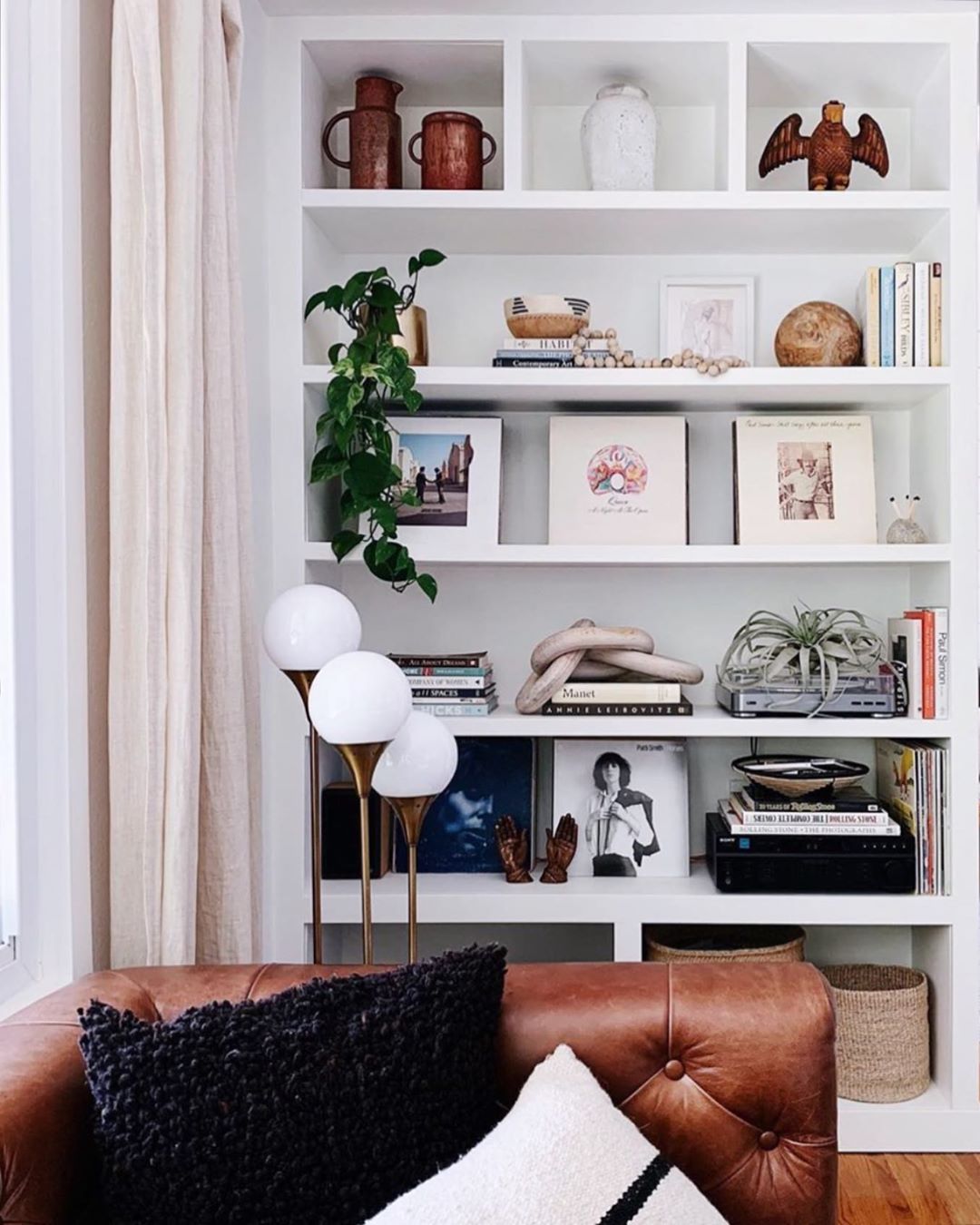 built-in shelving in a small home photo by Instagram user @undecorated_home